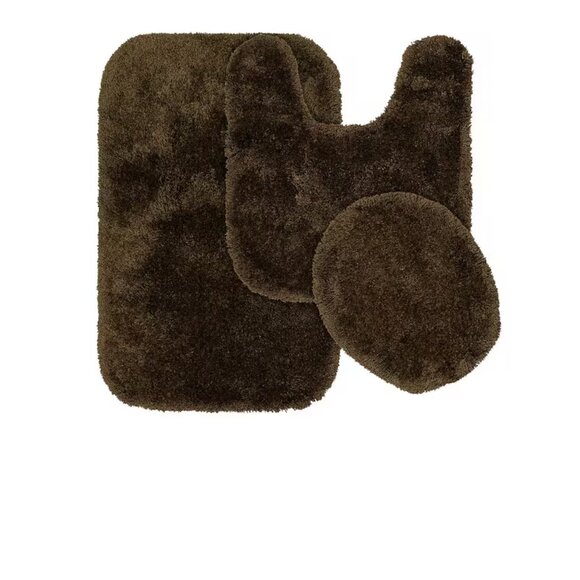 Garland Rug 3 Piece Traditional Bath Rug Set Brown New - Picture 1 of 7